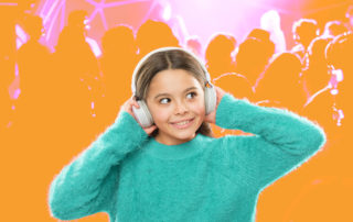 girl listening to dance music